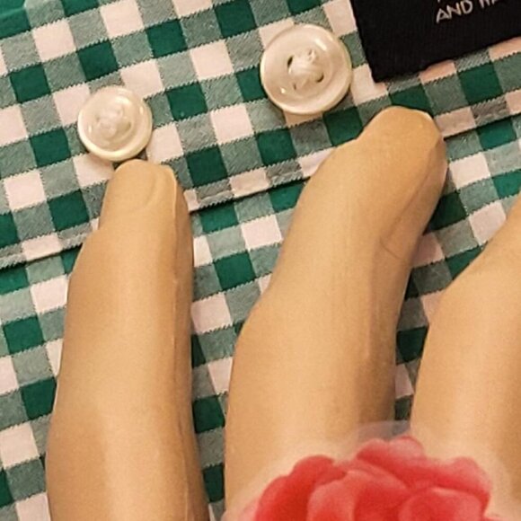 Jos A Banks, Men's green & White Checkered Short Sleeve Shirt. Size L, Not Worn - Picture 7 of 8